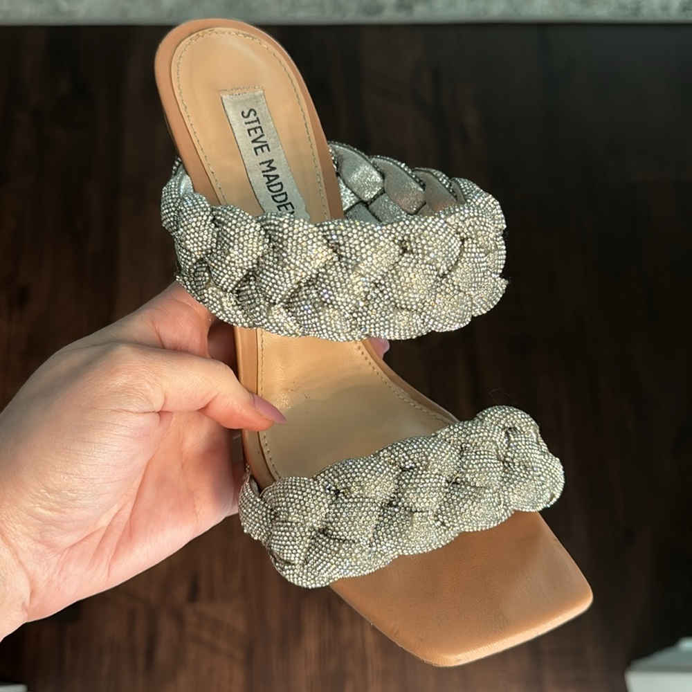 Steve Madden Braided Rhinestone Heels